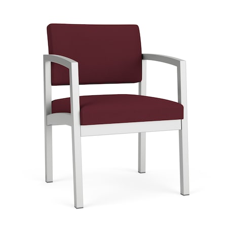 Lesro Lenox Steel Guest Chair, Wine/Mulberry (Red) Seat, Wine/Mulberry Back, 22.5 W 24.5 L 32 H LS1101